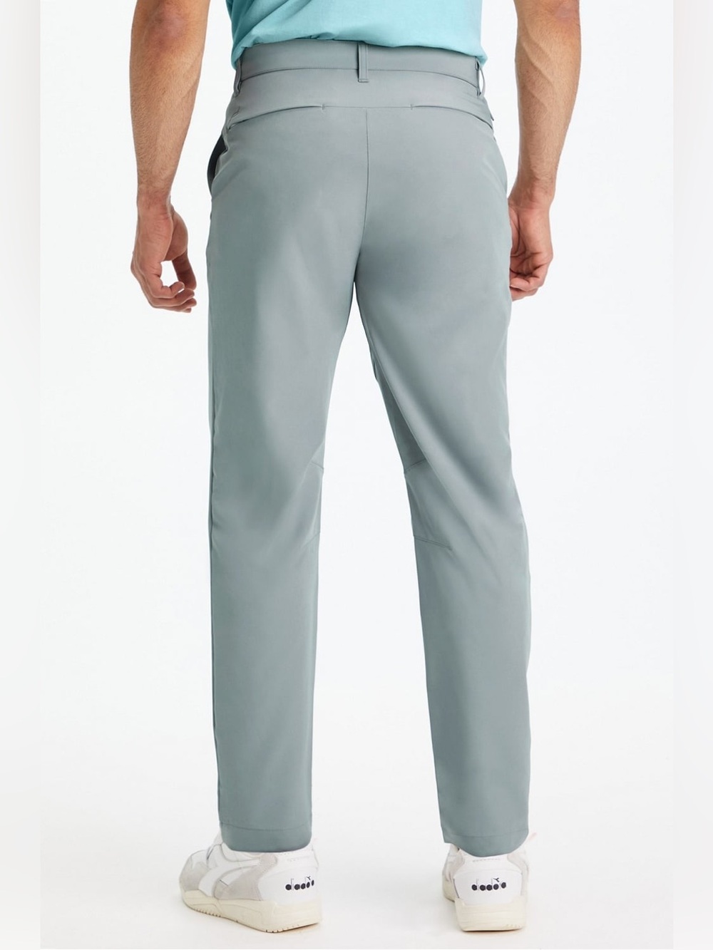 Fabletics Men's Performance Straight-Leg Pants in Light Gray-Green 34 x 32
